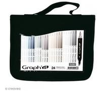 Assortiment Feutre à alcool Graph'it Mix greys colors - 24 marqueurs Gris