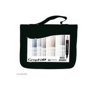 GRAPH’IT Trousse 24 Marqueurs Alcool Double Pointe - Set Manga - Pointe Fine et Biseautée - Illustration, Rough, Scrapbooking et Coloriage - Kit Dessin Complet, Set Basic - Adulte, Enfant
