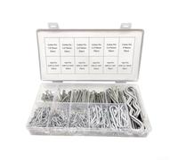 Assortiment Goupilles Clips R Acier Inoxydable 250 Assortiment | Acier galvanisé pour robuste, résistance , pour idéal usage quotidien prolongé, 250 assorties