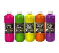 Assortiment Peinture textile fluo - 5 x 500 ml
