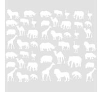 Assortiments gommettes autocollantes animaux d'Afrique - Blanc, Assortiment