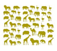 Assortiments gommettes autocollantes animaux d'Afrique - Doré métallisé, Assortiment