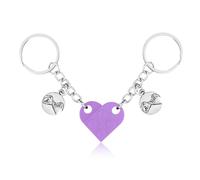 Assortis Porte-Clés Cour pour Couples, Porte-Clés Couple Personnalisé avec Pendentif Pinky Promise Cadeaux de Couple & Amitié pour Petit Ami Petite Amie Ami Couple (Violet Clair)