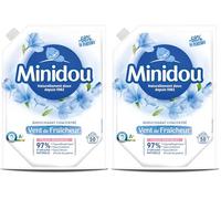Assouplissant Linge MINIDOU Vent de Fraîcheur 1L - 50 Lavages | Élimine les Odeurs Désagréables et Laisse un Parfum Frais Durable | Compatible avec Tous les Types de Vêtements (Lot de 2)
