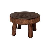 ASSR Mini tabouret rond en bois vintage avec 4 pieds - Style vintage - Pour présentation de plantes - Support de pot - Pour intérieur ou extérieur - Décoration de jardin