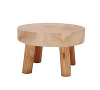 ASSR Mini tabouret rond en bois vintage avec 4 pieds - Style vintage - Pour présentation de plantes - Support de pot - Pour intérieur ou extérieur - Décoration de jardin