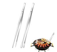 ASSRECT 2 Pièces Pincette de Cuisine Acier Inoxydable 25cm Pincette Culinaire de Precision Professionnel Pince à Épiler de Cuisine Pince a Viande pour Cuisiner Griller et Cuire (Argenté)