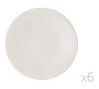 Asssiette plate en grès D27cm blanc - Lot de 6 VESUVIO