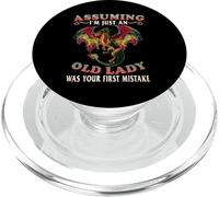 Assuming Im an Old Lady Was Your First Mistake Dragon Womens PopSockets PopGrip pour MagSafe