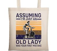 Assuming I'm Just an Old Lady was Your First Mistake Sac fourre-tout en coton écologique naturel Beige