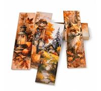 ASSZBE 30 Marque-Pages Automne en Carton, 30 Motifs Différents | 30 illustrations automnales différentes, avec verso blanc inscriptible pour notes et messages personnels.