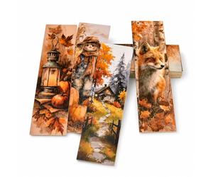ASSZBE 30 Marque-Pages Automne en Carton, 30 Motifs Différents | 30 illustrations automnales différentes, avec verso blanc inscriptible pour notes et messages personnels.