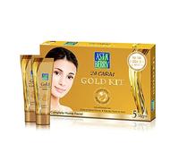 Astaberry Mini kit facial doré pour éclaircir la peau - Brillance ultime en 5 étapes - Peau radieuse - Taches sombres - Pour femme - Élimination des points noirs - Élimination des imperfections - 100