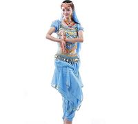 Astage Femme Indienne Belly Danse Costumes Halter Harem Pantalon Performance Set Bleu Ciel