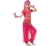 Astage Fille Carnaval Belly Dance Manches Courtes Halloween Cosplay Porter Hotpink XL