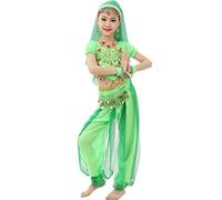Astage Fille Carnaval Belly Dance Manches Courtes Halloween Cosplay Porter Vert XL