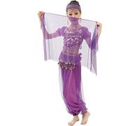 Astage Fille Carnaval Belly Dance Manches Courtes Halloween Cosplay Porter Violet S