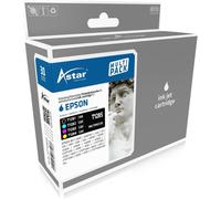 ASTAR AS46128 Cartouche d'encre compatible avec EPSON BX305F ( T128(1/2/3/4) 1x7 ml (noir), 3x6 ml (cyan, magenta, jaune)