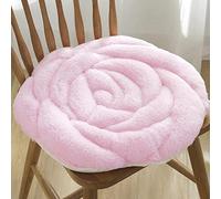 Astarama Coussin de chaise rond en peluche douce - Convient pour la maison, le bureau, la voiture - Rose