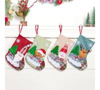 AstarFavor 4 pièces Chaussettes d'arbre de Noël Set Sac de Père Noël Chaussettes de Bottes de Père Noël Sac Cadeau de Bas de Noël Chaussettes de Père Noël pour Décoration Fête de Noël
