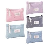 AstarFavor 5 pièces Sac à Cosmétiques Pochette de Voyage en Toile Sac à Monnaie Sac de Rangement Multifonctionnel Sac de Maquillage pour Femme(Couleur 1)