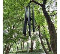 ASTARIN Carillon éolien extra large pour l'extérieur avec 6 tubes accordés, mélodie relaxante, grand carillon commémoratif pour maman, décoration de jardin, noir