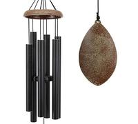 ASTARIN Carillon éolien pour extérieur profond, carillon à vent en plein air, carillon commémoratif comme cadeau de condoléances, terrasse (carillon à vent en métal, noir)