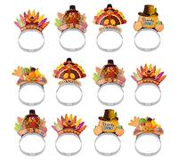 Astaron 12 pièces bandeaux de Thanksgiving pour les décorations de Thanksgiving, bandeaux de dinde de Thanksgiving pour la décoration du dîner de Thanksgiving fournitures