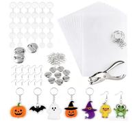 Astaron 181 Pièces Plastique Fou Magique - Papier Fou Rétractable avec Accessoires pour Porte-Clés, Kit de Bricolage Créatif pour Enfants