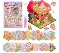 ASTARON 20 sets d'autocollants 3D DIY pour adultes, créez vos propres autocollants miniatures pour décorer votre chambre, autocollants mignons pour filles