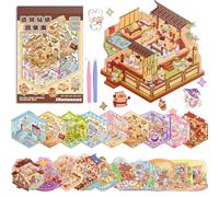 ASTARON 20 sets d'autocollants 3D DIY pour adultes, créez vos propres autocollants miniatures pour décorer votre chambre, autocollants mignons pour filles