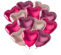ASTARON 30 Pcs Ballons de Saint Valentin Claret, Rouge, Or Rose, Grands Ballons en Feuille de Coeur de 18 pouces, Ballons de Coeur pour les Décorations de Fête Nuptiale de Mariage de Nuit Romantique