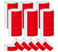 ASTARON Bracelets Rouges pour Événements, 400 Pièces Bracelets en Papier Imperméables pour Événements Brassards de Fête Bracelets en Papier Bracelets pour Clubs Bracelets de Concert Légers