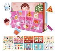 Astaron Jouets Montessori Livre occupé pour Les Tout-Petits Filles 2 3 4 5 6 Ans Jouets éducatifs préscolaires Cadeaux pour Enfants Autisme Jouets sensoriels Jouets de Voyage (Thème Life Skills)