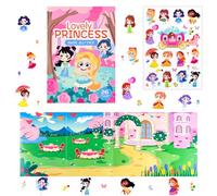 ASTARON Livre d'autocollants 3D réutilisables pour les enfants en bas âge, jeu d'autocollants, jouet éducatif d'apprentissage sensoriel, autocollants de voyage et livre d'activités pour les filles