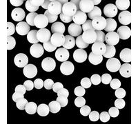 ASTARON Lot de 100 perles rondes en silicone de 15 mm pour la fabrication de porte-clés, perles en caoutchouc pour bracelets, stylos, décorations, loisirs créatifs, fournitures de fête