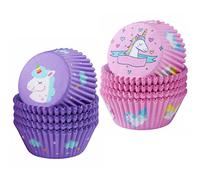 ASTARON Lot de 200 doublures de cupcakes licorne pour fête de licorne, moules à gâteaux arc-en-ciel pour décorations de fête d'anniversaire pour filles et enfants (Light Pink and Purple)