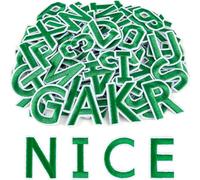 ASTARON Lot de 36 écussons thermocollants lettres et chiffres, alphabet brodé 3,8 cm A-Z, 0-9, pour vêtements, chaussettes, jeans, chapeaux et DIY (Vert)