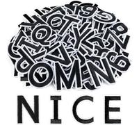 ASTARON Lot de 36 écussons thermocollants lettres et chiffres, alphabet brodé 3,8 cm A-Z, 0-9, pour vêtements, chaussettes, jeans, chapeaux et DIY (Noir)