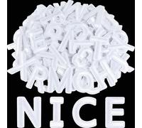 ASTARON Lot de 36 écussons thermocollants lettres et chiffres, alphabet brodé 3,8 cm A-Z, 0-9, pour vêtements, chaussettes, jeans, chapeaux et DIY (blanc)