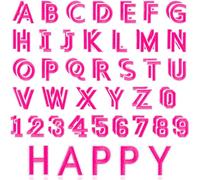 ASTARON Lot de 72 écussons thermocollants lettres et chiffres, alphabet brodé 3,8 cm A-Z, 0-9, pour vêtements, chaussettes, jeans, chapeaux et DIY (Magenta)