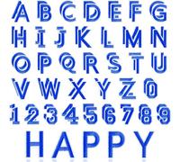 ASTARON Lot de 72 écussons thermocollants lettres et chiffres, alphabet brodé 3,8 cm A-Z, 0-9, pour vêtements, chaussettes, jeans, chapeaux et DIY (Bleu)