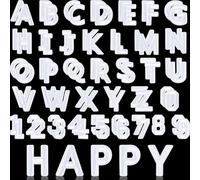 ASTARON Lot de 72 écussons thermocollants lettres et chiffres, alphabet brodé 3,8 cm A-Z, 0-9, pour vêtements, chaussettes, jeans, chapeaux et DIY (blanc)