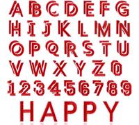 ASTARON Lot de 72 écussons thermocollants lettres et chiffres, alphabet brodé 3,8 cm A-Z, 0-9, pour vêtements, chaussettes, jeans, chapeaux et DIY (Rouge)