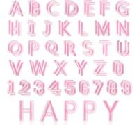 ASTARON Lot de 72 écussons thermocollants lettres et chiffres, alphabet brodé 3,8 cm A-Z, 0-9, pour vêtements, chaussettes, jeans, chapeaux et DIY (Rose)