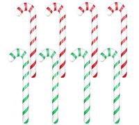 ASTARON Lot de 8 cannes de Noël gonflables de 35 "pour décorations de Noël, cannes de bonbon géantes pour décorations de vacances en plein air, fournitures de décorations de fête de Noël