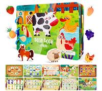 Astaron Montessori Toys Livre occupé pour Les Tout-Petits 2 3 4 5 6 Ans Jouets éducatifs Cadeaux pour 2-5 Ans Garçons Filles Enfants Jouets sensoriels pour l'Autisme (Version Ferme)