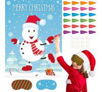 Astaron Pin The Snowman Nose Christmas Pin The Tail Jeux de fête Activités pour Enfants 36 Autocollants Décorations de fête de Noël Activités Scolaires en Classe