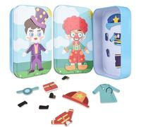 ASTARON Puzzle magnétique boîte en Fer-Blanc Jeu pour garçon, Jouets éducatifs de Voyage pour Enfants avec 23 Puzzles magnétiques, favorise l'imagination et la Concentration