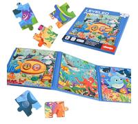 ASTARON Puzzles magnétiques pour Enfants, 12-16-20 pièces Puzzles magnétiques d'apprentissage de l'océan pour Le Voyage, Les activités de Voyage en Voiture et en Avion pour Les Enfants